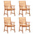 5 Piece Garden Dining Set Solid Wood Acacia