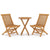 3 Piece Garden Dining Set Solid Wood Teak