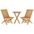 3 Piece Garden Dining Set Solid Wood Teak