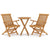 3 Piece Garden Dining Set Solid Wood Teak