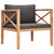 7 Piece Garden Lounge Set with Grey Cushions Solid Wood Teak