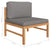7 Piece Garden Lounge Set with Grey Cushions Solid Wood Teak