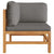 2-Seater Garden Sofa with Grey Cushions Solid Wood Teak