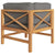 2-Seater Garden Sofa with Grey Cushions Solid Wood Teak