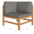 2-Seater Garden Sofa with Grey Cushions Solid Wood Teak