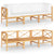 3-Seater Garden Sofa with Cream Cushions Solid Teak Wood