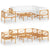 7 Piece Garden Lounge Set with Cream Cushions Solid Teak Wood