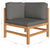 7 Piece Garden Lounge Set with Grey Cushions Solid Wood Teak