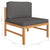 7 Piece Garden Lounge Set with Grey Cushions Solid Wood Teak