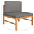 8 Piece Garden Lounge Set with Grey Cushions Solid Wood Teak