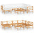 8 Piece Garden Lounge Set with Cream Cushions Solid Teak Wood