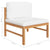 12 Piece Garden Lounge Set with Cream Cushions Solid Teak Wood