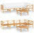 6 Piece Garden Lounge Set with Cream Cushions Solid Teak Wood