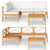 5 Piece Garden Lounge Set with Cream Cushions Solid Teak Wood