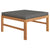 4 Piece Garden Lounge Set with Grey Cushions Solid Teak Wood