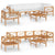 7 Piece Garden Lounge Set with Cream Cushions Solid Teak Wood