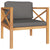 7 Piece Garden Lounge Set with Grey Cushions Solid Wood Teak