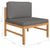 7 Piece Garden Lounge Set with Grey Cushions Solid Wood Teak