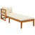3 Piece Garden Lounge Set with Cream White Cushions Acacia Wood