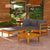 3 Piece Garden Lounge Set with Dark Grey Cushions Acacia Wood