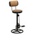 Bar Stools with Canvas Print 2 pcs Brown and Black Real Goat Leather