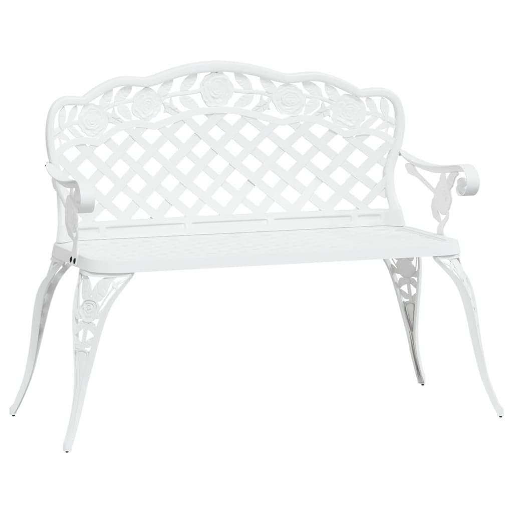 Garden Bench 108 cm Cast Aluminium White