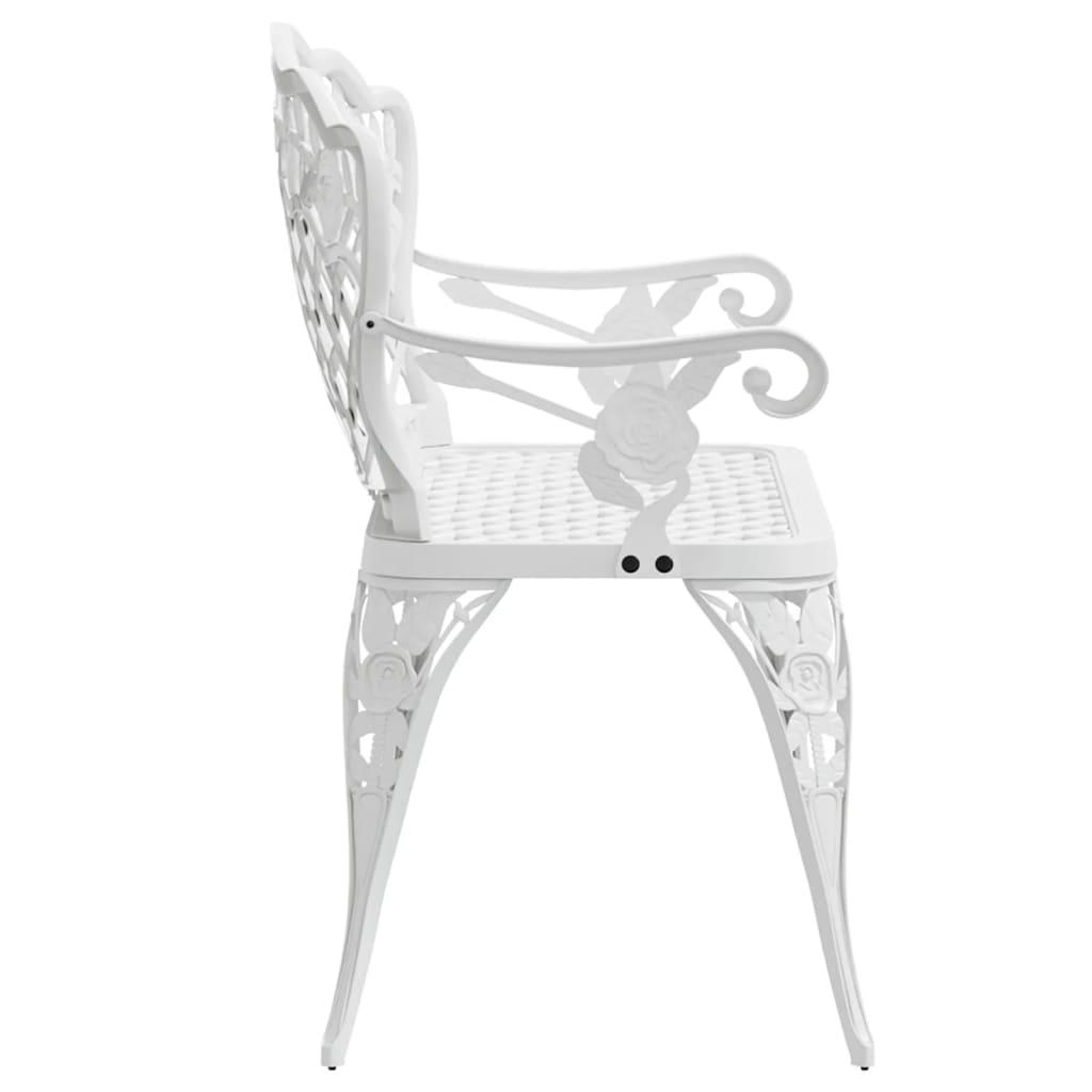 Garden Bench 108 cm Cast Aluminium White