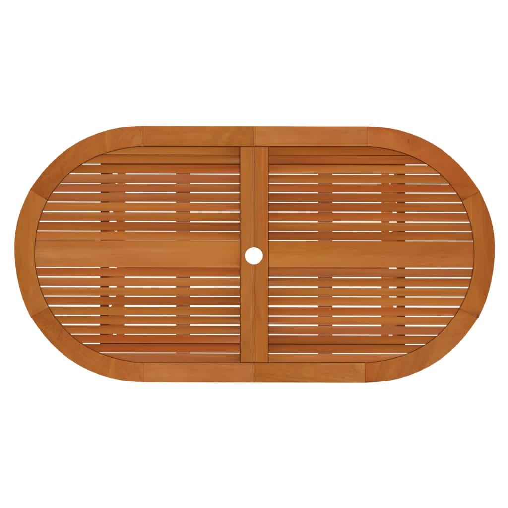 7 Piece Garden Dining Set Solid Wood Eucalyptus