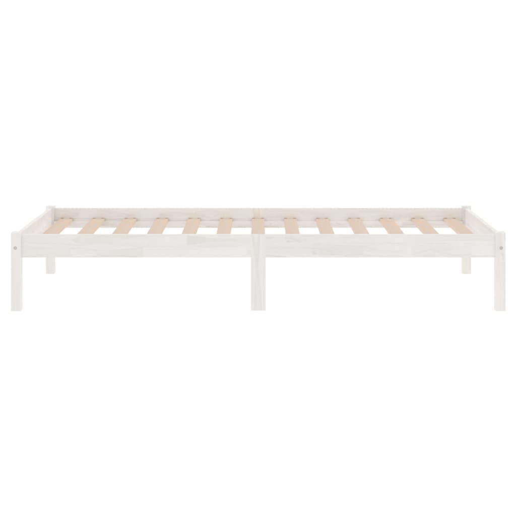 Bed Frame without Mattress White Solid Wood 90x190 cm