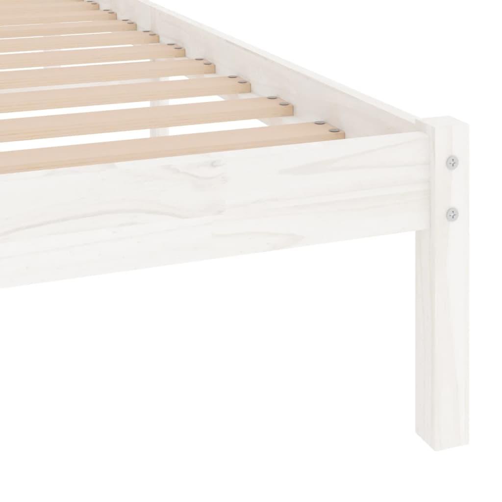 Bed Frame without Mattress White Solid Wood 90x190 cm