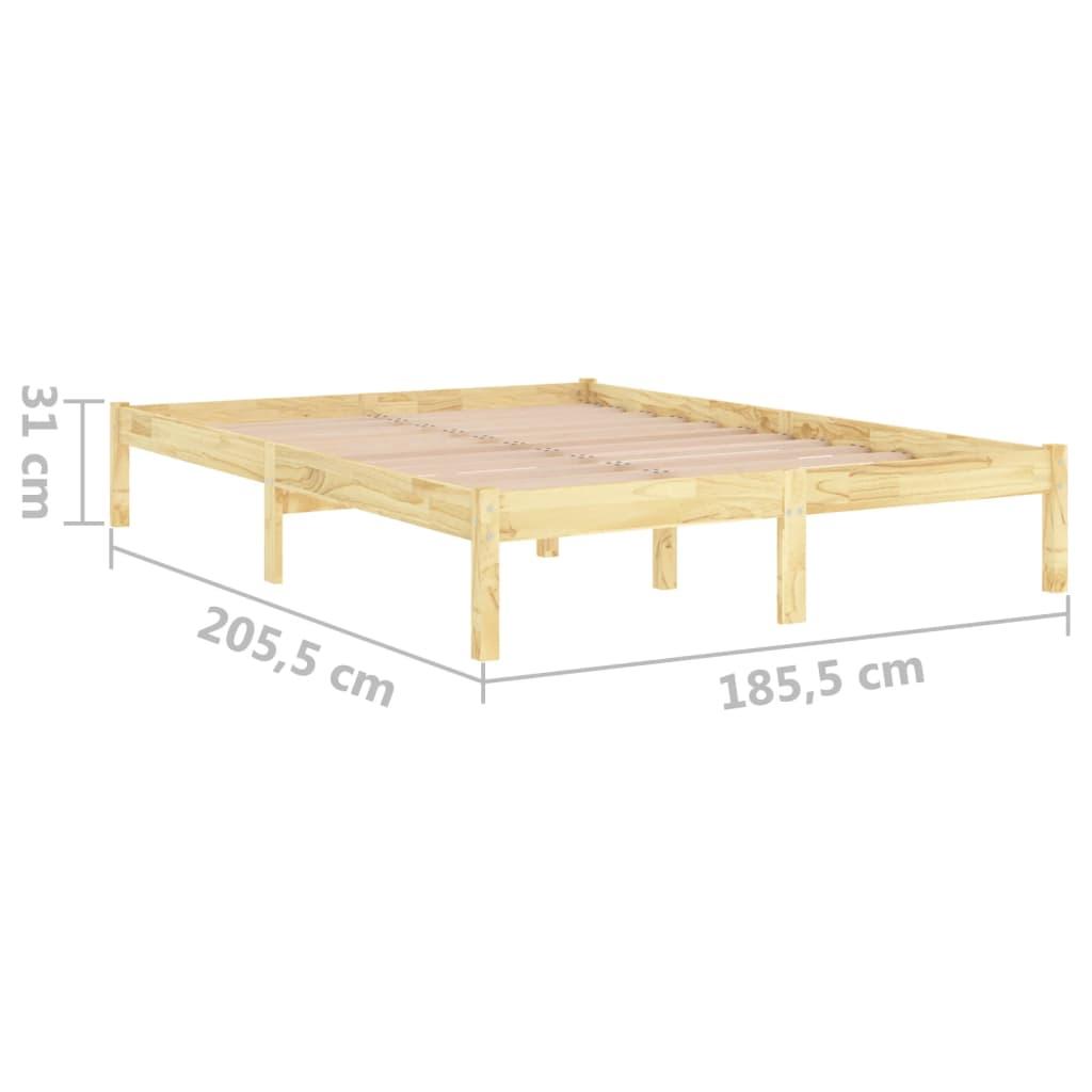 Bed Frame without Mattress Solid Wood 183x203 cm King