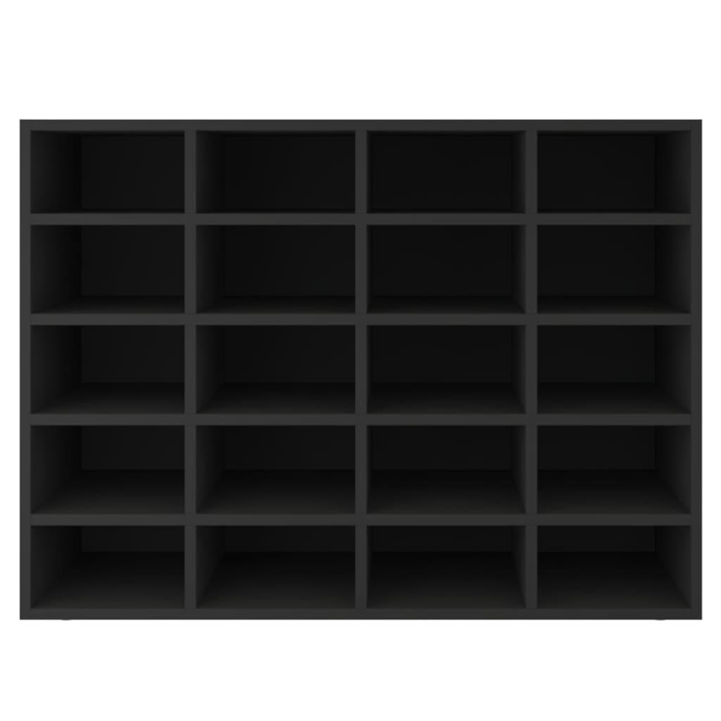 Shoe Rack Engineered Wood 92x30x67.5 cm Black