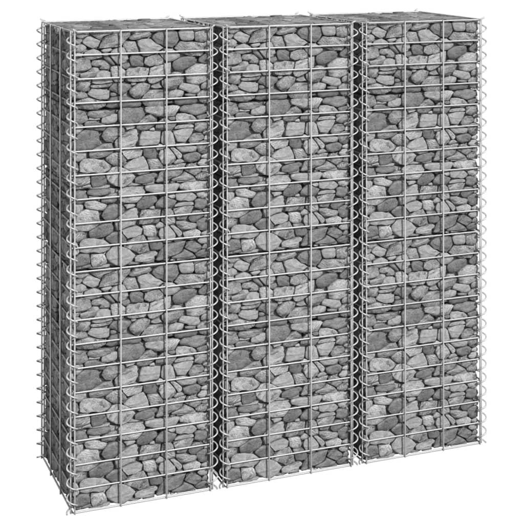 Gabion Raised Beds 3 pcs 30x30x100 cm Iron