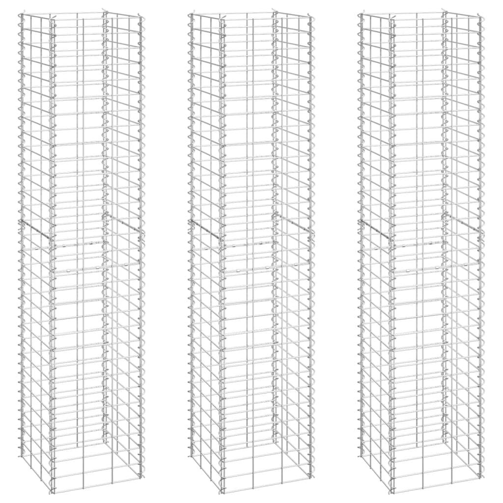 Gabion Raised Beds 3 pcs 30x30x150 cm Iron