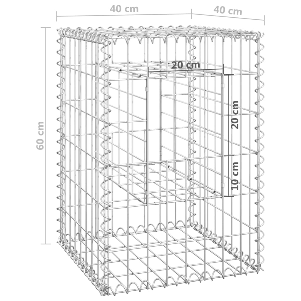 Gabion Basket Post 40x40x60 cm Iron