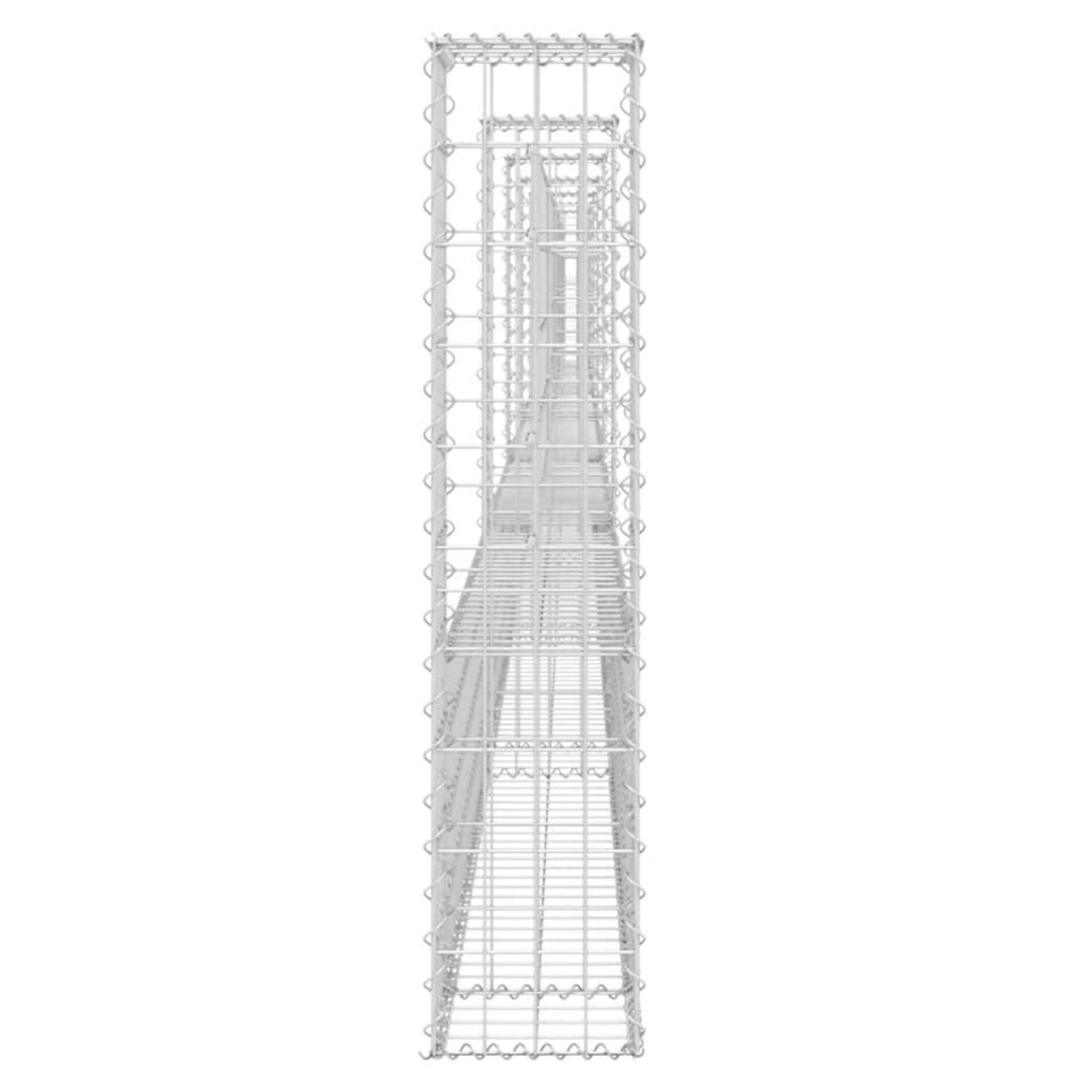 U-shape Gabion Basket with 6 Posts Iron 620x20x100 cm