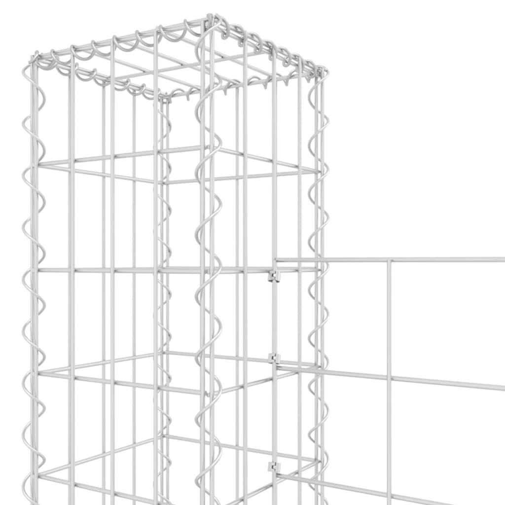 U-shape Gabion Basket with 6 Posts Iron 620x20x200 cm