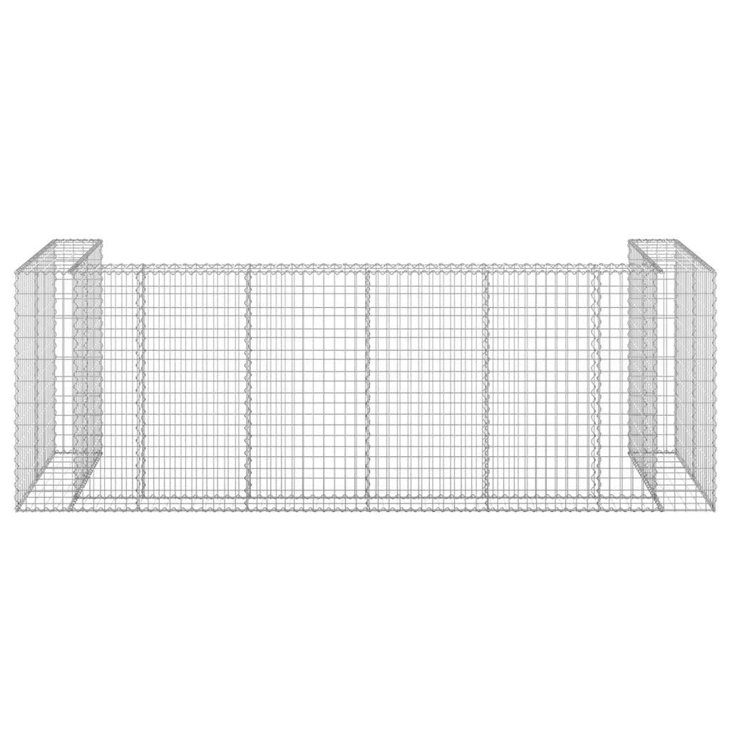 Gabion Wall for Garbage Bins Galvanised Steel 320x100x110 cm