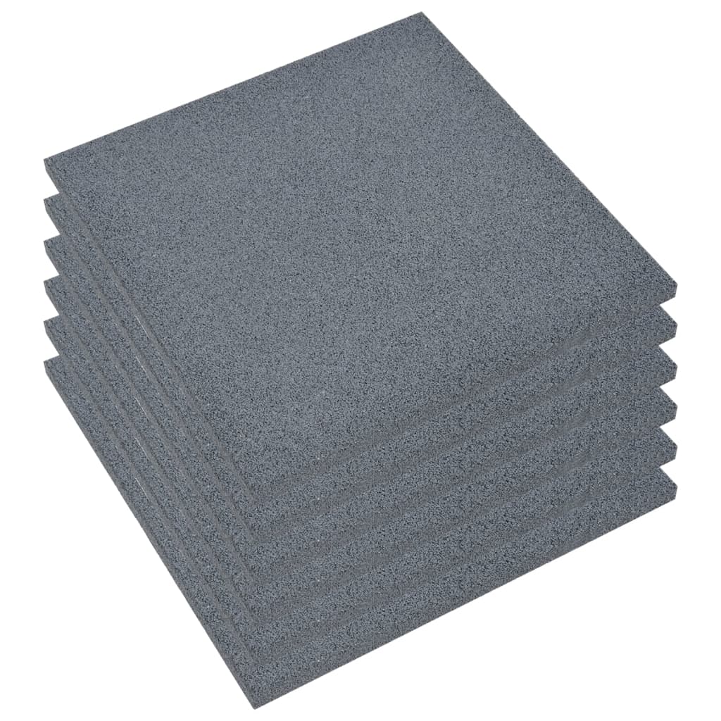 Fall Protection Tiles 6 pcs Rubber 50x50x3 cm Grey