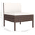 5 Piece Garden Lounge Set with Cushions Poly Rattan Brown