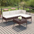 5 Piece Garden Lounge Set with Cushions Poly Rattan Brown