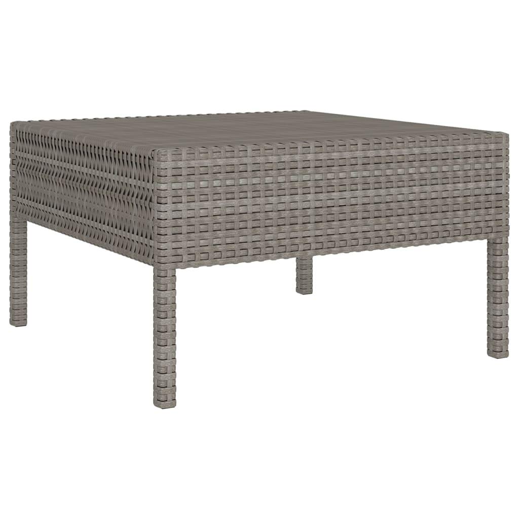 5 Piece Garden Lounge Set with Cushions Poly Rattan Grey