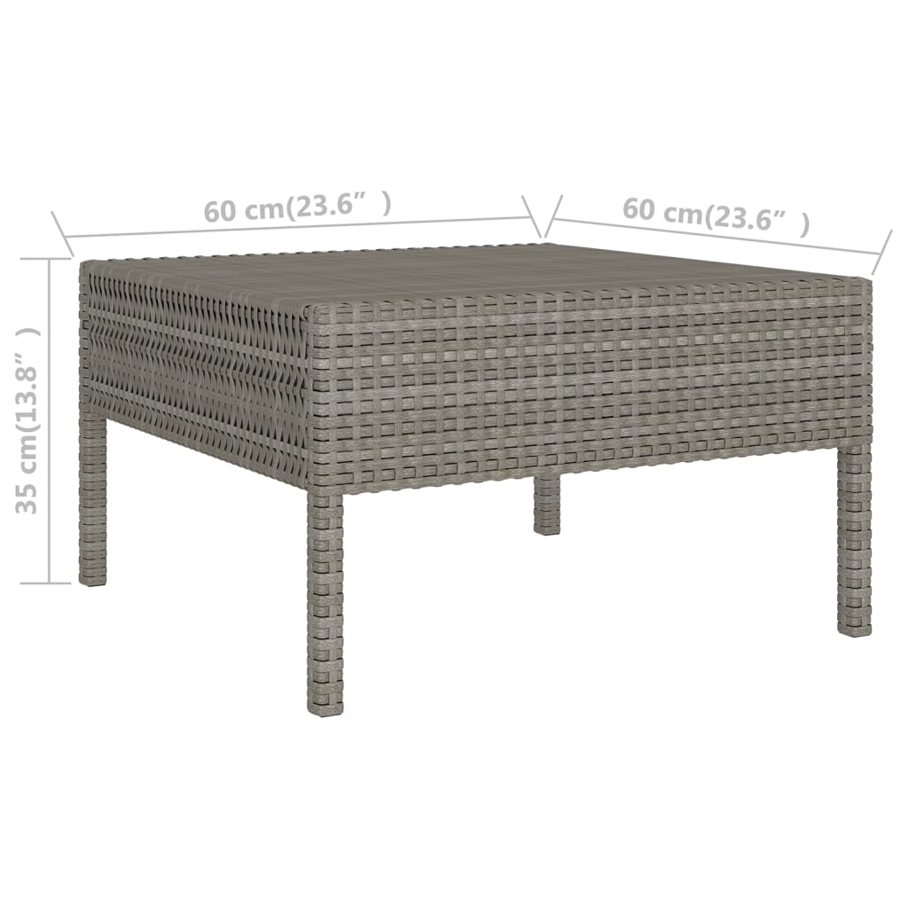 5 Piece Garden Lounge Set with Cushions Poly Rattan Grey
