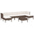 8 Piece Garden Lounge Set with Cushions Poly Rattan Brown
