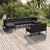 9 Piece Garden Lounge Set with Cushions Poly Rattan Black