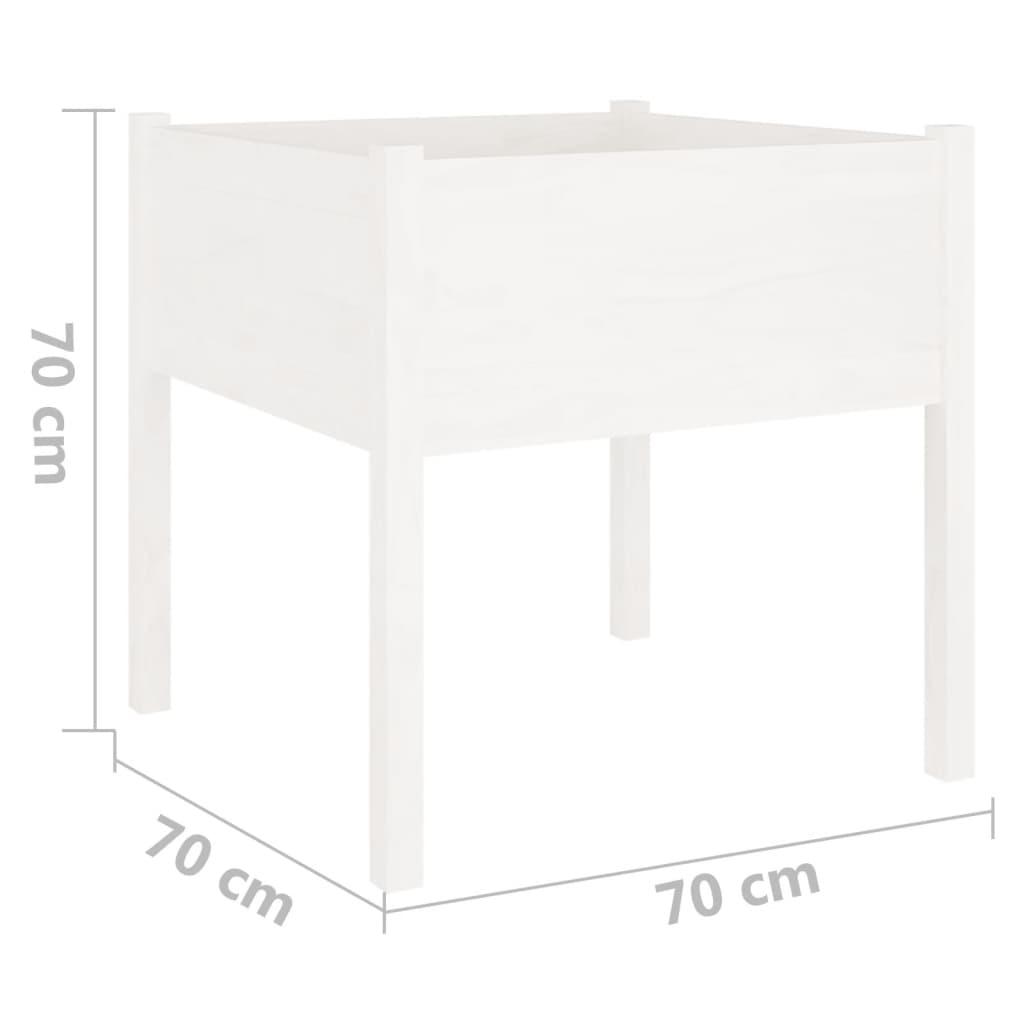 Garden Planter White 70x70x70 cm Solid Pinewood