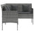 5 Piece L-shaped Couch Sofa Set with Cushions Poly Rattan Grey