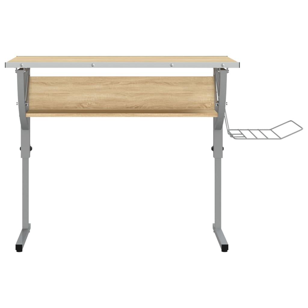 Craft Desk Sonoma Oak and Grey 110x53x(58-87)cm Engineered Wood and Steel