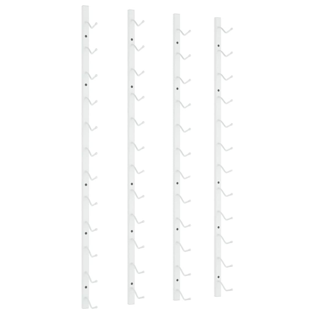 Wall Mounted Wine Rack for 12 Bottles 2 pcs White Iron