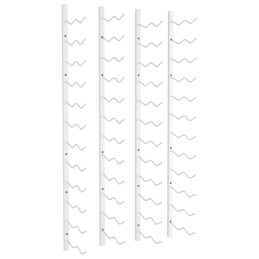 Wall Mounted Wine Rack for 24 Bottles 2 pcs White Iron